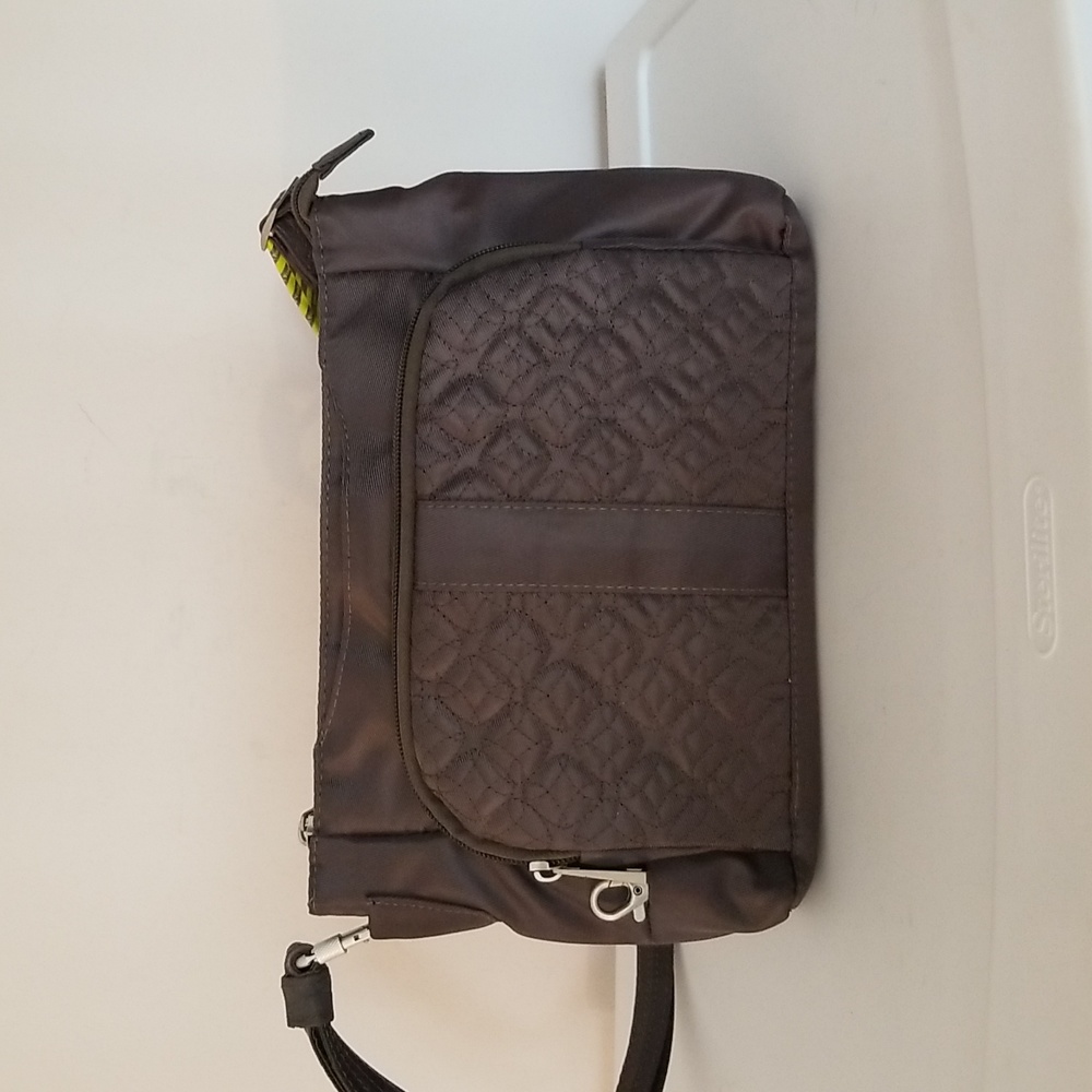 Quilted Front Pocket Crossbody Bag in Dark Brown